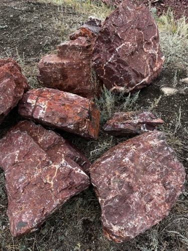 Камни для ландшафтного дизайна красно-фиолетовые 10-60 килограмм купить в Перми
