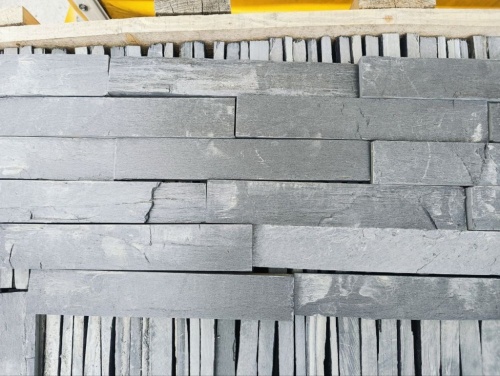 Плитка чёрная из натурального камня фасадная 30 см * 5 см, толщина 7 мм -30 мм купить в Перми