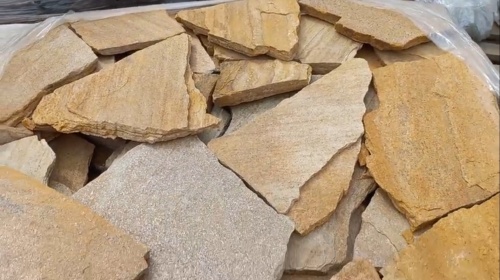 Плитняк златолит жёлтый для цоколя купить в Перми