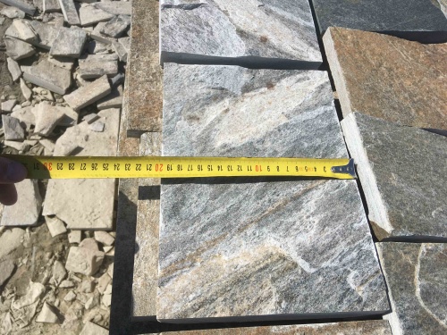 Плитка пилёная златолит Уральский для цоколя, отмостки купить в Перми