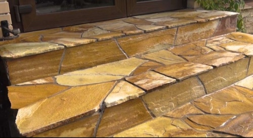 Плитняк златолит жёлтый золотистый для отмостки купить в Перми